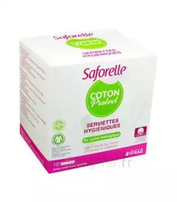 Saforelle Coton Protect Serviette Jetable Avec Ailette B/10 à Embrun